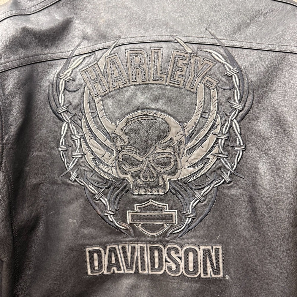 Harley Davidson Aggresor Jacket Mens Large Leather Armored Riding 97134 10VM